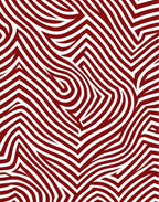 Deep Red White Interlocking Curves Rug