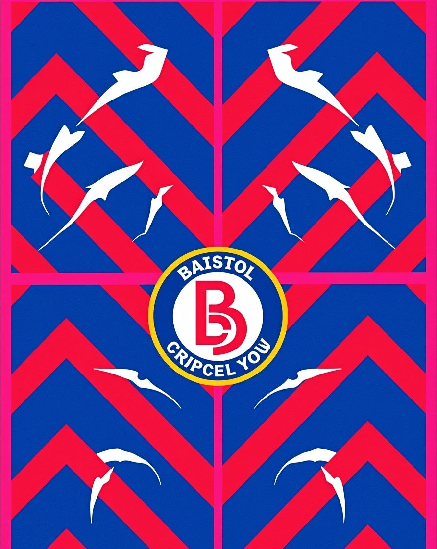 Bold Blue Red Zigzag White Birds Rug