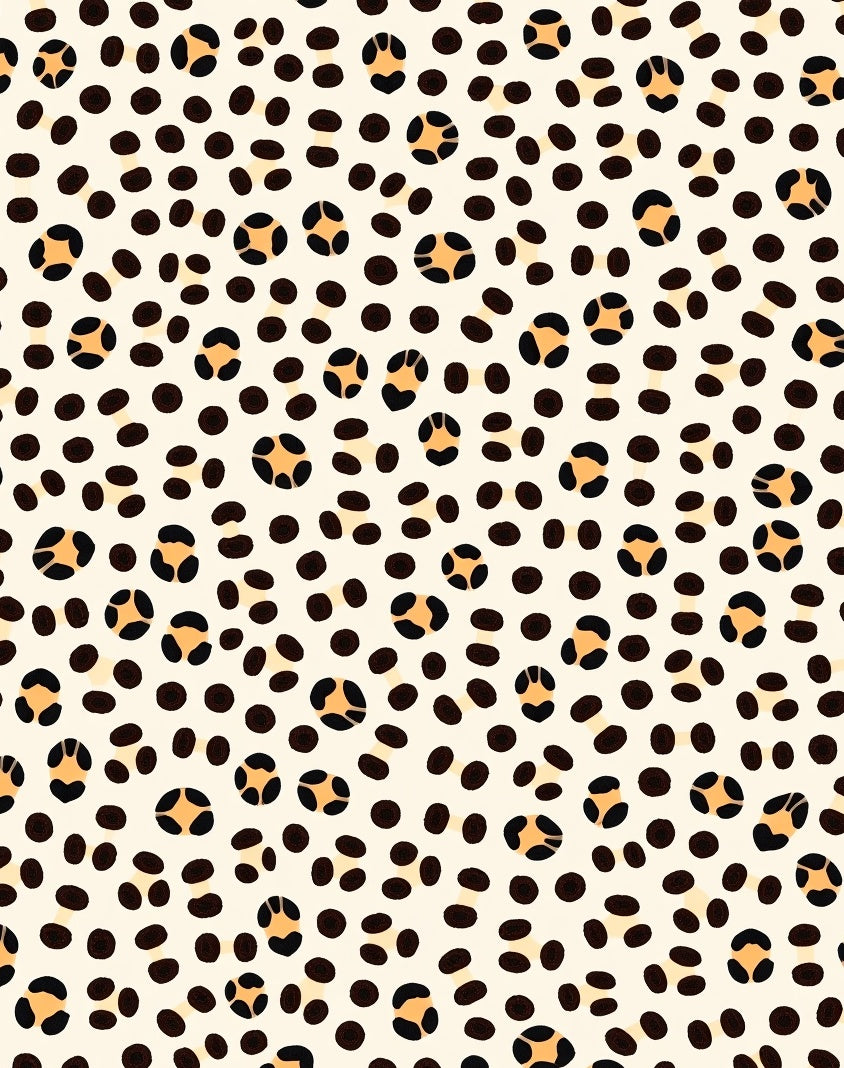 Cream and Brown Spotty Animal Rug