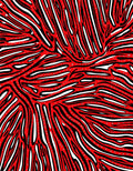 Bold Red Abstract Wavy Stripe Rug