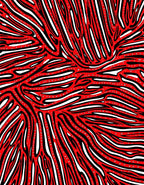 Bold Red Abstract Wavy Stripe Rug