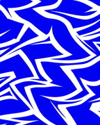 Bold Blue White Angular Swirl Rug