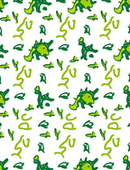 Playful Green Baby Dinosaur Scatter Rug
