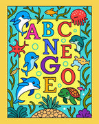 Playful Ocean ABC Neon Letters Rug