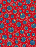 Vibrant Red Scallop Swirl Rug