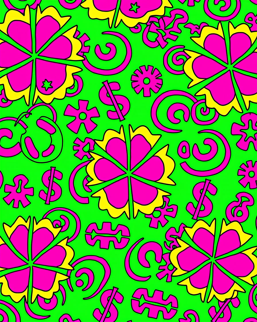 Neon Pink Yellow Flower Burst Rug