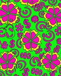 Neon Pink Yellow Flower Burst Rug