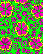 Neon Pink Yellow Flower Burst Rug