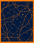 Cosmic Orange Lines Celestial Map Rug