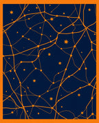 Cosmic Orange Lines Celestial Map Rug