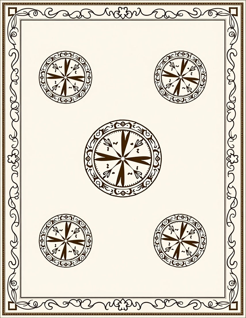 Ornate Cream Brown Mandala Medallion Rug