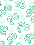 Whimsical Green Swirl Nautilus Shells Rug