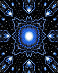 Vibrant Blue Electric Starburst Rug