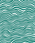 Deep Teal Ocean Wave Lines Rug