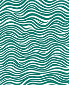 Deep Teal Ocean Wave Lines Rug