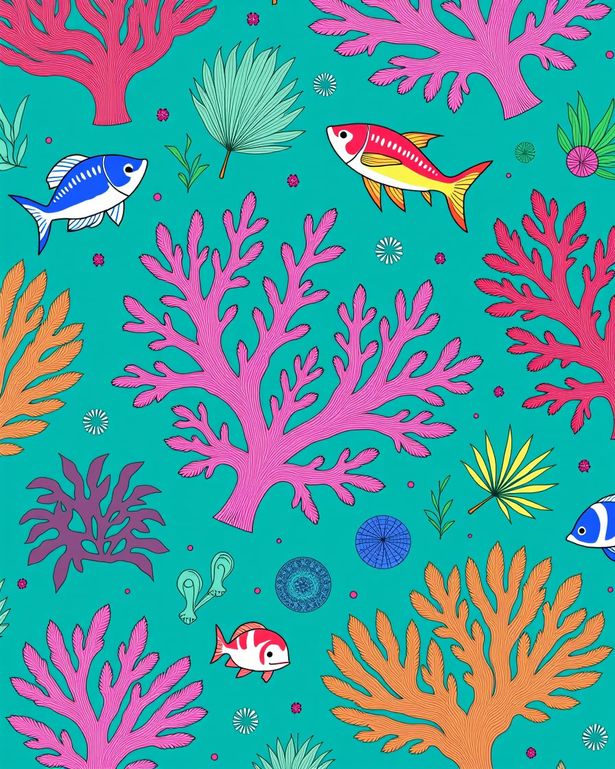 Vibrant Coral Fish Underwater Scene Rug