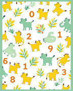 Yellow Green Lion Leaves Numbers Rug