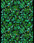 Emerald Tropical Foliage With Yellow Accents Rug