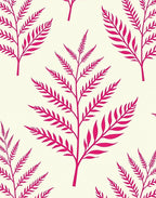 Vibrant Magenta Fern Botanical Rug