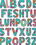 Aqua Pink Coral Sea Star Alphabet Rug
