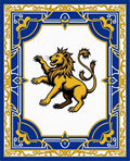 Royal Lion Blue Gold Emblem Rug