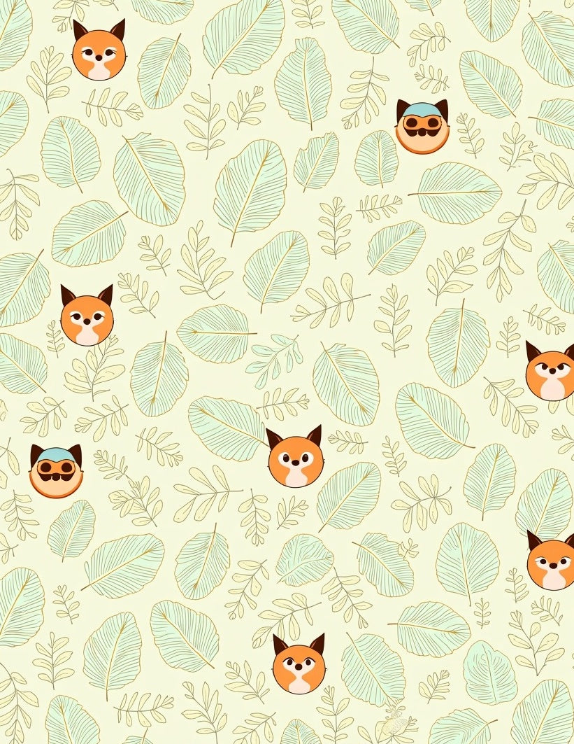 Whimsical Fox And Leafy Branches Rug