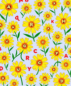 Yellow Daisy Alphabet Garden Rug