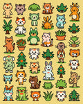 Cute Kawaii Animals Forest Collection Rug