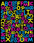 Colorful Alphabet Typography Chaos Rug