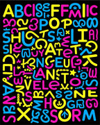 Colorful Alphabet Typography Chaos Rug