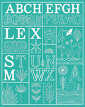 Alphabet Animals Botanical Floral Motif Rug
