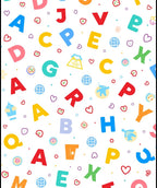 Colorful Alphabet Heart Scattered Graphic Rug