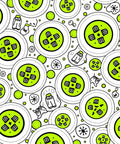 Bright Green Round Icons And Shapes Rug