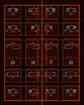 Dark Orange Grid Tribal Art Rug