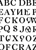 Black Serif Alphabet Collection Rug