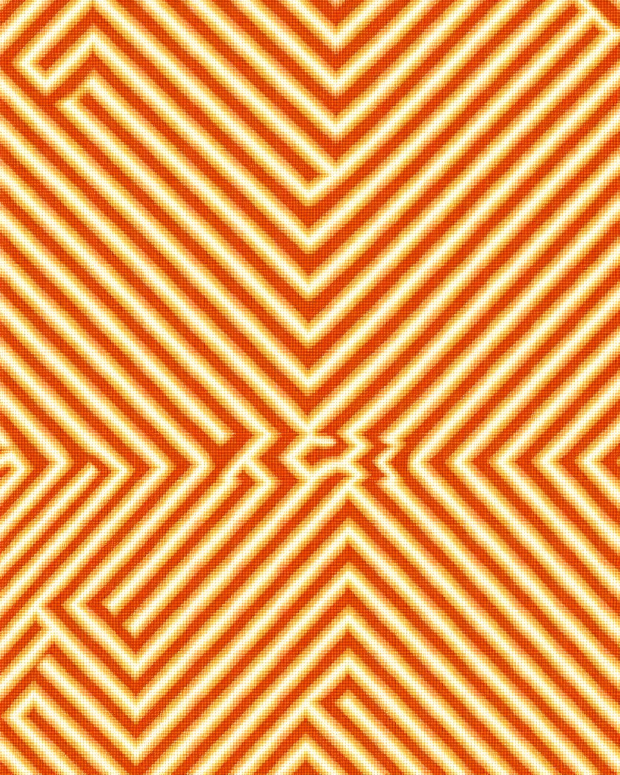 Vibrant Orange Zigzag Maze Lines Rug