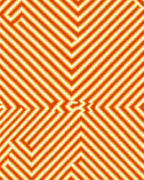 Vibrant Orange Zigzag Maze Lines Rug