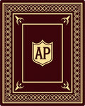 Crimson Gold Crested Border Rug