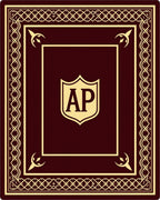 Crimson Gold Crested Border Rug