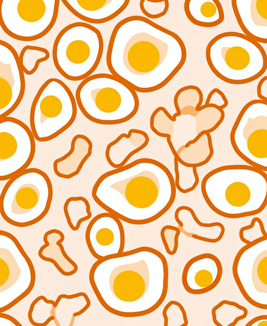 Sunny Side Up Abstract Orange Rounds Rug
