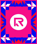 Bold Pink Geometric Abstract Circle Rug