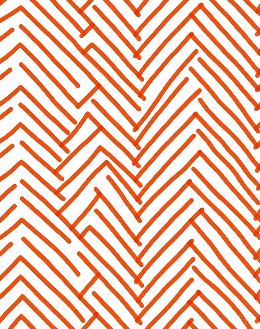Orange Zigzag Lines Rug