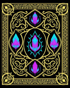 Black Yellow Crystal Floral Abstraction Rug