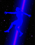 Astronaut Blue Silhouette Starry Night Rug