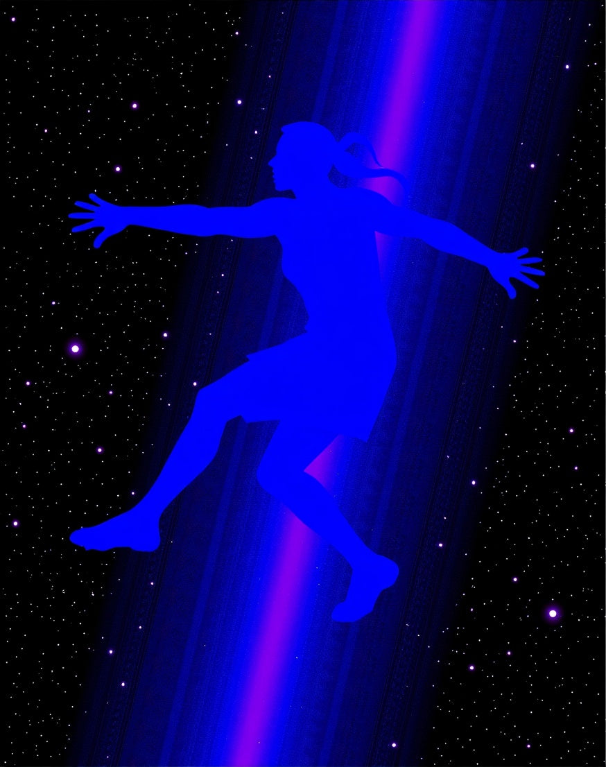 Astronaut Blue Silhouette Starry Night Rug
