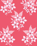 Coral Pink White Floral Garden Rug