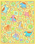 Cute Dinosaur Jungle Whimsy Rug
