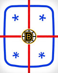 Black and Gold Hockey Emblem Rug