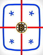 Black and Gold Hockey Emblem Rug