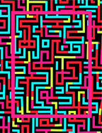 Neon Maze Geometric Abstract Rug